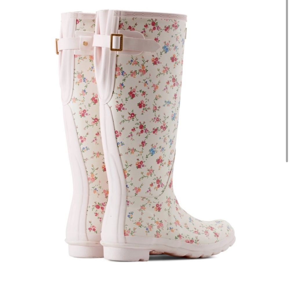 LoveShackFancy Cream Floral Tall Rain Boots - Picture 7 of 9